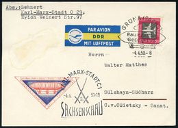LUFTSCHIFFE (OHNE ZEPPELIN) : GRÜNA (SACHS)/ Baumgarten-/ Gedenkflug 1959 (4.4.) SSt = Baumgarten-Luftschiff , Sonderpos - Zeppelins