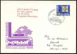 FLUGSPORT & -RENNEN : SCHWEIZ 1963 (22.9.) Roter, Amtl. 4L: Drei-Länder-Flugtag/für Die Jugend/Flugplatz Altenrhein + 1K - Aerei