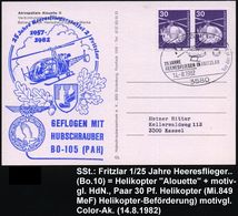 HELIKOPTER / HUBSCHRAUBERPOST : 3580 FRITZLAR 1/ 25 JAHRE/ HEERESFLIEGER.. 1982 (14.8.) SSt = Helikopter Bölkow "Bo-105" - Helicopters