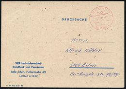 RADIO- & TV-SENDER / FUNKTÜRME : 50 ERFURT 1/ Ha/ BEZAHLT 1981/82 1K-Segment In Rot Bzw. Viol. Auf Firmen-Kt.: VEB INDUS - Zonder Classificatie