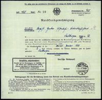 RADIO- & TV-SENDER / FUNKTÜRME : RINTELN/ *** 1933 (13.1.) 1K-Brücke Auf Formular "Rundfunkgenehmigung" (Weimarer Adler, - Non Classés