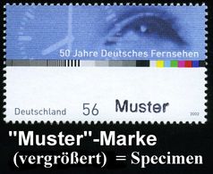 FERNSEHEN / TV-INDUSTRIE & APPARATE : B.R.D. 2002 (Nov.) 56 C. "50 Jahre Deutsches Fernsehen" Mit Amtl. Handstempel  "M  - Ohne Zuordnung