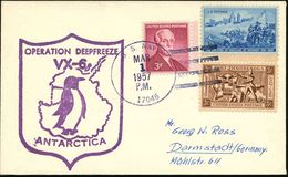 EXPEDITIONEN : U.S.A. 1957 (1.3.) 1K-Killer: U.S. NAVY/17046 + Viol. HdN: OPERATION DEEPFREEZE/VX - 6/ANTARCTICA (Pingui - Géographie