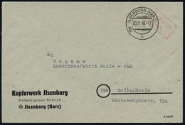 GEOLOGIE / MINERALIEN / ERZE : (10b) ILSENBURG (HARZ)/ C 1948 (Nov.) 2K-Steg + Roter Ra2: Gebühr/bezahlt Auf Firmen-Bf.: - Sonstige & Ohne Zuordnung