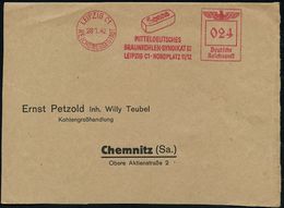 KOHLE / STEIN- & BRAUNKOHLE / KOKS : LEIPZIG C1/ REICHSMESSESTADT/ Sonne/ MITTELDEUTSCHES/ BRAUNKOHLEN-SYNDIKAT GMBH.. 1 - Sonstige & Ohne Zuordnung