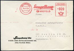 VERHÜTTUNG / ERZ- & METALLVERARBEITUNG : (22a) KREFELD 1/ Siempelkamp.. 1954 (24.9.) AFS Auf Firmen-Bf.: Siempelkamp'sch - Sonstige & Ohne Zuordnung