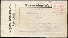 VERHÜTTUNG / ERZ- & METALLVERARBEITUNG : REMSCHEID/ 1/ Bergische Stahlindustrie.. 1934 (13.7.) AFS 015 Pf. Auf Firmen-Mu - Altri & Non Classificati