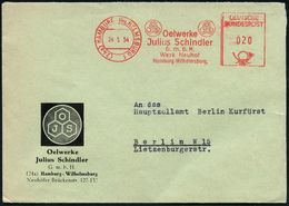 ERDÖL / PROSPEKTIERUNG & GEWINNUNG : (24a) HAMBURG-WILHELMSBURG 1/ OJS/ Oelwerke/ Julius Schindler.. 1954 (24.5.) AFS (M - Aardolie