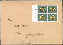 SCHMUCK / EDELSTEINE / DIAMANTEN : SCHWEIZ 1958 (7.6.) 10 + 10 C. Pyrit, Reine MeF: Rand-4er-Block , Sauber Gest. Ausl.- - Other & Unclassified