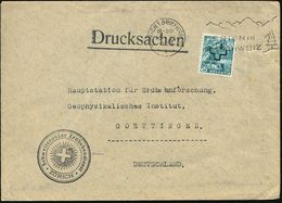 VULKANISMUS / ERDWÄRME / GEYSIR : SCHWEIZ 1939 (13.6.) Schw. 3K-HdN: Schweizerischer Erdbebendienst/ZÜRICH (Strahlenkreu - Volcans