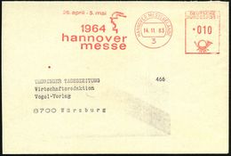 INTERNATIONALE MESSE HANNOVER : 3 HANNOVER MESSEGELÄNDE/ 26.april -5.mai/ 1964/ Hannover/ Messe 1963 (14.11.) AFS (Merku - Unclassified