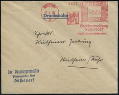 JUDAICA / JÜDISCHE GESCHICHTE / ZIONISMUS : DÜSSELDORF/ 1/ Stadtverwaltung/ Düsseldorf 1936 (7.4.) Aptierter AFS = Insch - Guidaismo