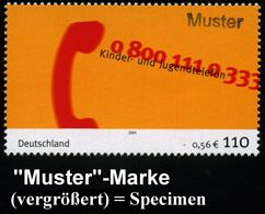 SOS-KINDERDÖRFER / KINDERSCHUTZ : B.R.D. 2001 (Jan.) 110 Pf. "Kinder- U. Jugendtelefon" Mit Amtl. Handstempel  "M U S T  - Andere & Zonder Classificatie