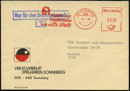 SPIELZEUG / SPIELZEUGMESSEN : 64 SONNEBERG/ Puppen-u./ Plüschspielwaren/ In Alle Welt 1988 (15.6.) AFS (Logo: Stilis.Pup - Unclassified