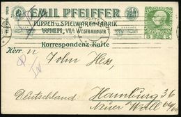 SPIELZEUG / SPIELZEUGMESSEN : ÖSTERREICH 1910 (30.10.) PP 5 Pf. KFJ-Jubil. Grün: EMIL PFEIFFER/PUPPEN- U. SPIELWAREN-FAB - Ohne Zuordnung