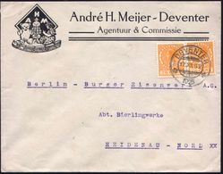 TEDDY-BÄR : NIEDERLANDE 1925 (17.12.) Reklame-Bf.: André H. Meijer - Deventer Mit Abb:  T E D D Y Puppen U. Modellbahn)  - Unclassified