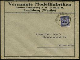 MODELLBAU / MODELLBAHN / FIGUREN : Landsberg (Warthe) 1924 (7.4.) Bahn-Oval: BERLIN - MARIENBURG/BAHNPOST/Z.2 Auf Vordru - Zonder Classificatie