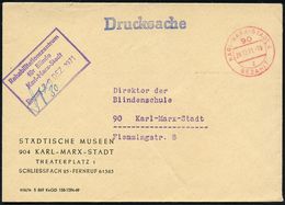 KUNSTMUSEEN / GALERIE : 90 KARL-MARX-STADT/ Z/ BEZAHLT 1971 (29.12.) PFS Auf Vordruck-Bf.: STÄDTISCHE MUSEEN.. (oben Ker - Museums