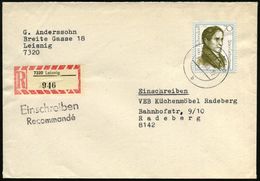 DEUTSCHSPRACHIGE DICHTER & LITERATUR : D.D.R. 1988 (14.6.) 70 Pf. Josef V. Eichendorff, Seltene EF Aus Block! (= Romanti - Schriftsteller