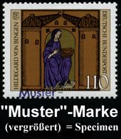 DEUTSCHSPRACHIGE DICHTER & LITERATUR : B.R.D. 1979 (Aug.) 110 Pf. "800. Todestag Hildegard V. Bingen" Mit Amtl. Handstem - Writers