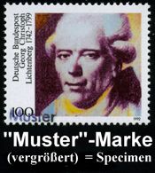 DEUTSCHSPRACHIGE DICHTER & LITERATUR : B.R.D. 1992 (Juni) 100 Pf. "250. Geburtstag Georg Christoph Lichtenberg" Mit Amtl - Writers