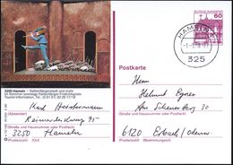 MÄRCHEN / SAGEN / FABELWESEN : 325 HAMELN 1/ D 1988 (1.9.) 1K Auf Ortsgl. BiP 60 Pf. Burgen: 3250 Hameln - Rattenfängers - Writers