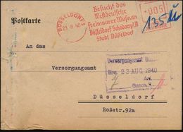 LOGE / FREIMAURER : DÜSSELDORF 7/ Besucht Das/ Westdeutsche/ Freimaurer Museum.. 1940 (21.8.) Sehr Seltener AFS (etw. Sc - Freemasonry