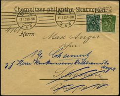 SPIELKARTEN / KARTENSPIELE : CHEMNITZ/ *4a 1923 (11.1.) BdMSt Auf Vordruck-Bf: Chemnitzer Philanthr. Skatverein, , Nachg - Non Classés