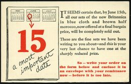 MATHEMATIK / RECHNEN / ZAHLEN / GEOMETRIE : GROSSBRITANNIEN 1931 (15.6.) PP 1/2 D. George V., Grün: 15 JUNE A Most Impor - Non Classés