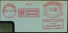 RECHENMASCHINE / EDV / COMPUTER : BERLIN-LICHTERFELDE/ 1/ DEHOMAG../ Lochkarten-Verfahren/ System/ "HOLLERITH" 1934 (29. - Informatik