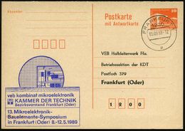 RECHENMASCHINE / EDV / COMPUTER : 1200 FRANKFURT 1/ Z 1988 (5.9.) 1K Auf Amtl. P 10 Pf.+ 10 Pf. PdR, Orange: Veb Kombina - Computers