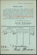 STATISTIK / VOLKSZÄHLUNG : GLAUCHAU/ *1i 1905 (2.12.) 1K-Gitter Auf Amtl. Orts-P 2 Pf. Germania , Vs./rs. Zudruck: J. Pi - Non Classificati