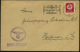 WIEGEN & MESSEN / WAAGE / METER : DRESDEN A1/ F/ Altstoffe/ Sammeln U./ Abliefern! 1937 (20.11.) MWSt Auf EF 12 Pf. Dien - Unclassified