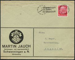 UHR / ZEITMESSUNG : SCHWENNINGEN/ *(NECKAR)*/ Die Uhrenstadt 1936 (Juli) MWSt = Zifferblatt , Klar Gest. Firmenbf.: MART - Horlogerie