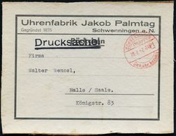 UHR / ZEITMESSUNG : SCHWENNINGEN/ (NECKAR)/ 30 Pf./ Gebühr Bezahlt 1942 (28.2.) 1K-Brücken-PFS 30 Pf. Auf Adreß-Aufklebe - Uhrmacherei