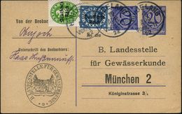 METEOROLOGIE / KLIMA / WETTER : HINDELANG 1922 (19.4.) 1K Auf  Dienst-P. 20 Pf. ,blau: B.(ayerische) Landesstelle Für Ge - Klima & Meteorologie