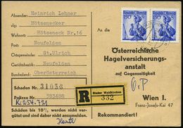 METEOROLOGIE / KLIMA / WETTER : ÖSTERREICH 1960 (Aug.) 3,50 S. Trachten, Paar Auf Firmen-Kt.: Österr. Hagelversichrungan - Climat & Météorologie