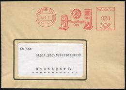 KLIMATECHNIK ( WÄRME- & KÄLTE) : (14a) WASSERALFINGEN (WÜRTT)/ Wasseralfinger Öfen 1951 (16.7.) Dekorativer AFS = 2 Guße - Unclassified