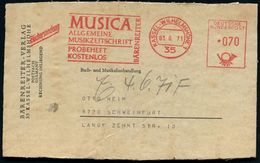 MUSIK-VERLAGE : 35 KASSEL-WILHELMSHÖHE 1/ MUSICA/ ALLGEM./ MUSIKZEITSCHRIFT../ BÄRENREITER 1971 (3.6.) AFS 070 Pf. + Zus - Musica