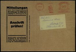 MUSIK-VERLAGE : LEIPZIG/ C 1/ 1719/ BREITKOPF & HÄRTEL 1935 (9.12.) Seltener AFS 008 Pf. = Logo (Bär M.Merkurstab, Kopf  - Muziek