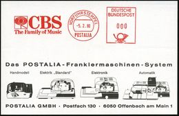 SCHALLPLATTE / GRAMMOPHON / PLATTENSPIELER : B.R.D. 1980 (5.2.) AFS: VORFÜHRSTEMPEL/POSTALIA/CBS/The Family Of Music (Lo - Musik