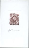 KOMPONISTEN  A - Z : ÖSTERREICH 1922 Joseph Haydn, Ungez.  E S S A Y - Block Von G. Wimmer (Stahlstich) Zur 2 1/2 Kr.-Ma - Musique