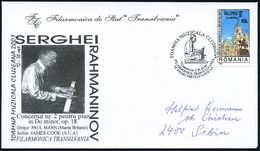 KOMPONISTEN  A - Z : RUMÄNIEN 2001 (28.9.) SSt.: 3400 CLUJ-NAPOCA 9/TOAMNA MUZICALA CLUJEANA/RAHMANINOV.. (Rachmaninow A - Musica
