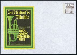 MUSIK-INSTRUMENTE ALLGEMEIN : Berlin-Neukölln 1981 (Mai) PU 40 Pf. Burgen: In Rixdorf Is Musike.. EUROPA ZU GAST/KARL/MA - Musica