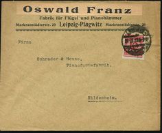 MUSIK-INSTRUMENTE ALLGEMEIN : Leipzig-Plagwitz 1923 (22.12.) überklebter Firmenbf.: Oswald Franz, Fabrik Für Flügel U. P - Musica