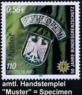 POLIZEI / VERBRECHENBEKÄMPFUNG : B.R.D. 2001 (März) 110 Pf. (56 C.) "50 Jahre Bundesgrenzsschutz" Mit Amtl. Handstempel  - Politie En Rijkswacht