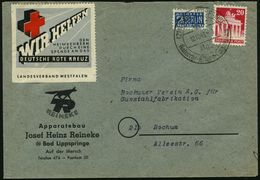 ROTES KREUZ  / DRK / IRK / ROTER HALBMOND : (21a) BAD LIPPSPRINGE/ Heil-/ Bad/ Katarrhe-Asthma-Lungenleiden 1949 (12.10. - Rotes Kreuz