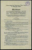 ROTES KREUZ  / DRK / IRK / ROTER HALBMOND : Leipzig 1916 Orig. Dokument: "Merkblatt Landesausschuß Der Vereine Vom Roten - Rotes Kreuz