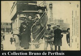 ROTES KREUZ  / DRK / IRK / ROTER HALBMOND : BELGIEN 1914 S/w.-Foto-Ak.: Londoner Doppelstock-Autobusse Als Rorkreuz-Verw - Red Cross