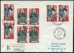 ROTES KREUZ  / DRK / IRK / ROTER HALBMOND : FRANKREICH 1977 (14.12.) 2 Rotkreuz-MH-Seiten = 4 X Rotkreuz-Satz Weihnachts - Red Cross